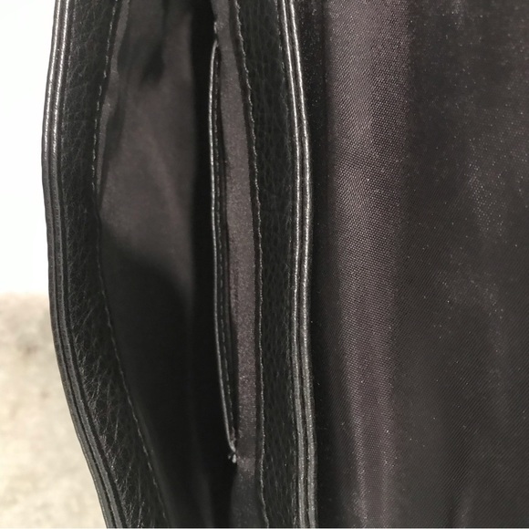 Tory Burch Black Crossbody Bag Womens Pebbled Leather Gold Luxury Designer - Picture 5 of 10